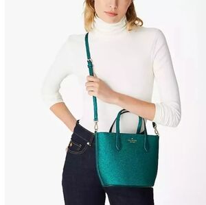 Kate Spade-Glimmer Glitter Satchel / Crossbody (Festive Teal)